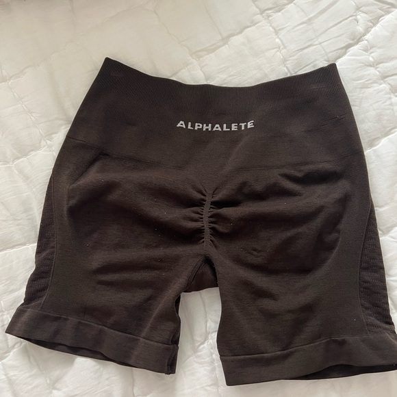 Alphalete Women's Dark Brown Bike Shorts - Picture 2 of 2